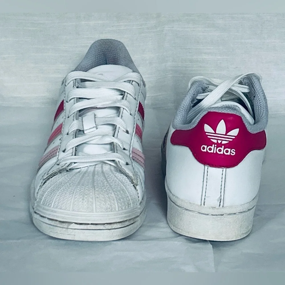 Adidas SuperStar J Kids White Pink Bliss‎ Sport Sneakers with Gradient Color